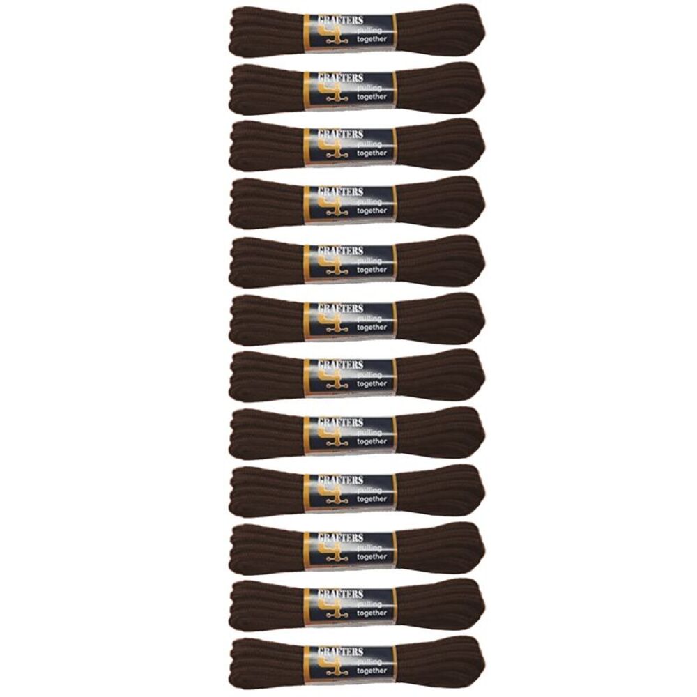 Grafters Round 55in Boot Laces (Pack 0f 12) / Brown